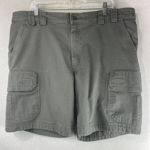Duluth Trading Cargo Shorts Mens Size 42 Green Flex Fire Hose Relaxed Fit Work